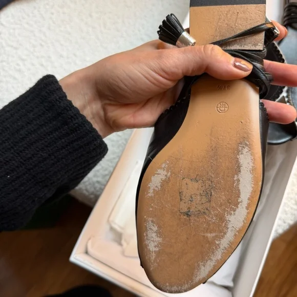 The Row Charlotte Flat Sandal (Black) (size 37.5) - Picture 4 of 8